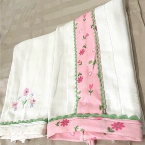 Chez Ami pink and white burp cloths